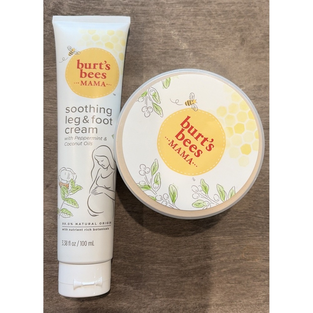 Burt's Bees Mama Belly Butter Shea+Soothing Leg Foot Cream Pregnancy Baby Shower